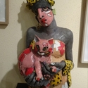 44 Christina Stangl "Die Dschungelkönigin" - Keramik, h: 64cm