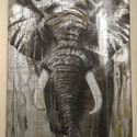 54 Walter Wegger "Elefant in Silber" - Acryl, 80x60cm