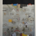 Karl Korab "Erster Schnee" - Gouache / Collage, 35x29cm
