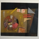 Karl Korab "Gedeckter Brief 2" - Gouache / Collage, 19x18cm