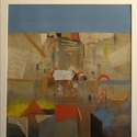 Karl Korab "Gelände" - Gouache / Collage, 33x30cm
