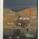 Karl Korab "Hang" - Gouache / Collage, 23x11cm