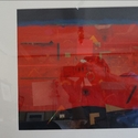 Karl Korab "Rote Erde" - Gouache / Collage, 34x34cm