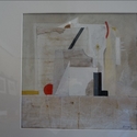 Karl Korab "Stilleben in Weiss" - Gouache / Collage, 25x25cm