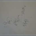 Paul Flora "Ein kühler Kopf" - Original Tuschezeichung, 38x27cm